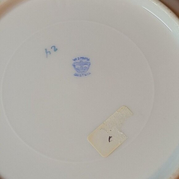 Vintage Victoria Austria Porcelain Bowl Navy Blue Gold Trim Roses Victorian - Picture 7 of 8